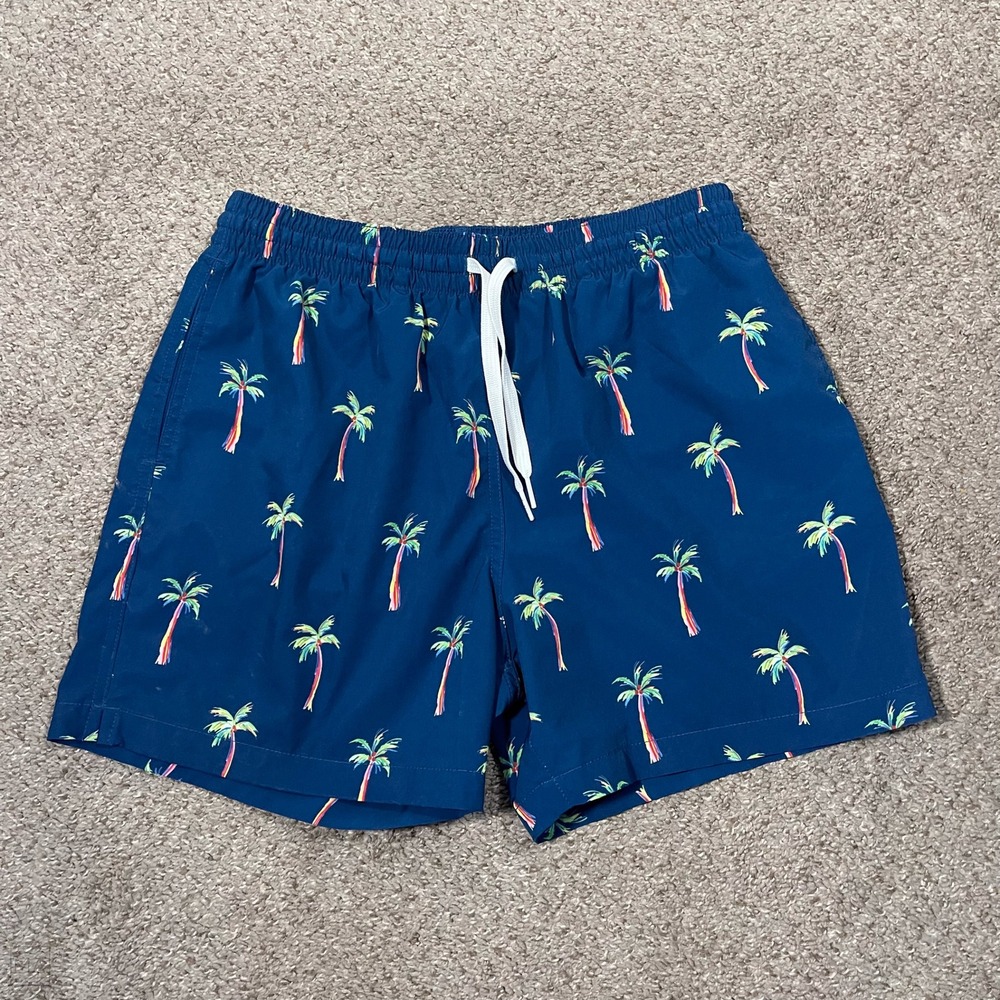 Chubbies Men's Swim Shorts Palm Tree Print Casual Summer Lined M Blue